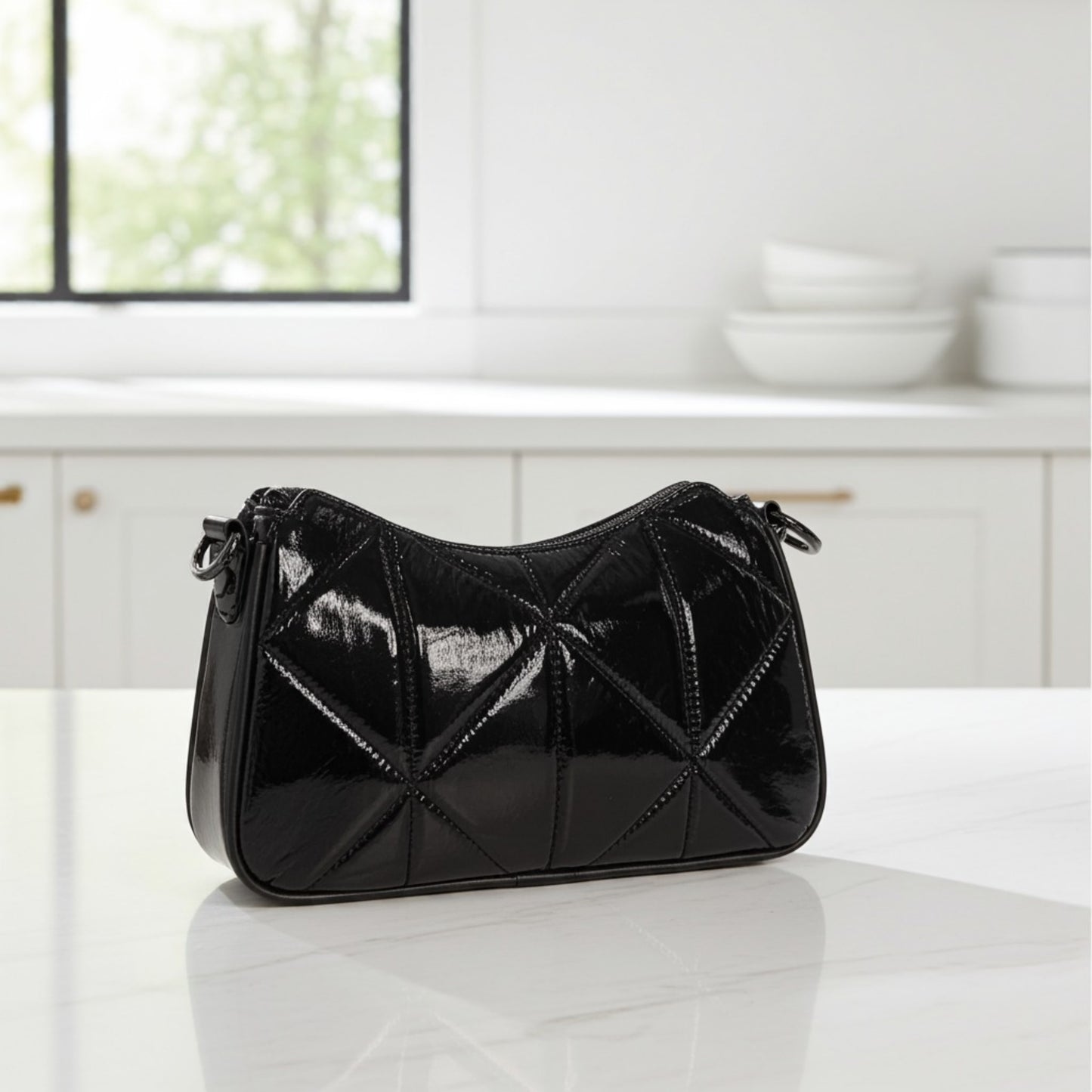Quilted Black Sling Bag