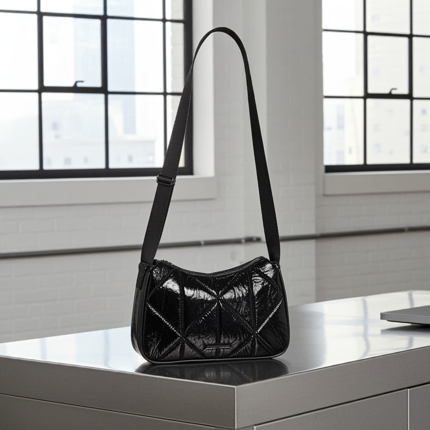 Quilted Black Sling Bag