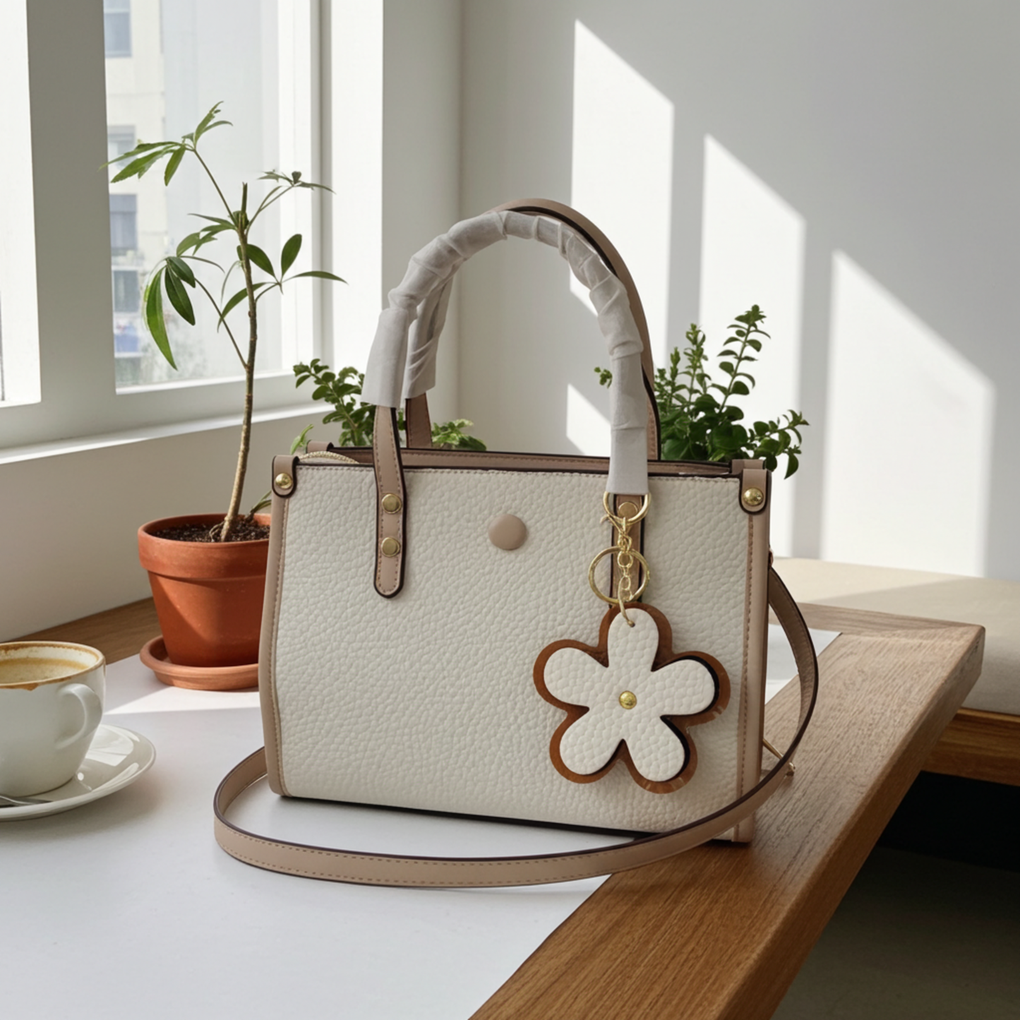 Buy Handbag with Flower Charm