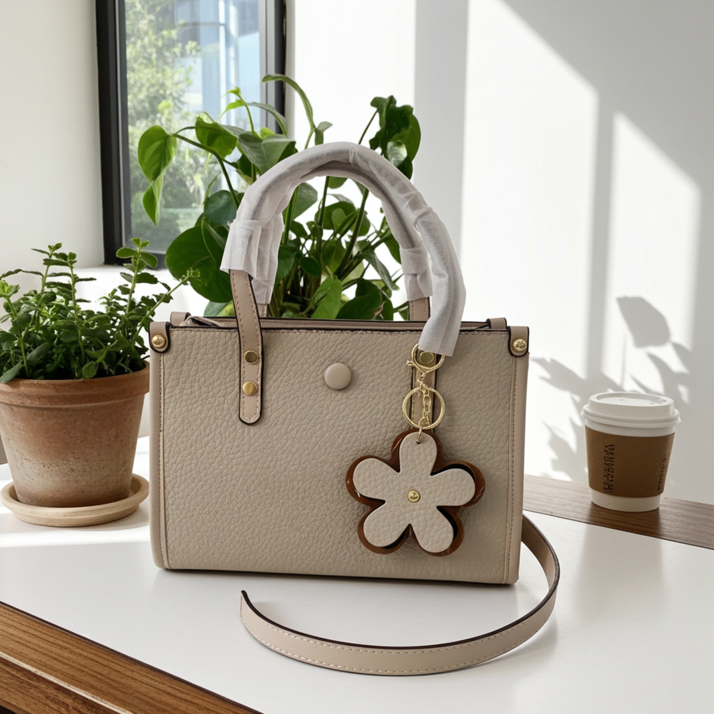 Buy Handbag with Flower Charm